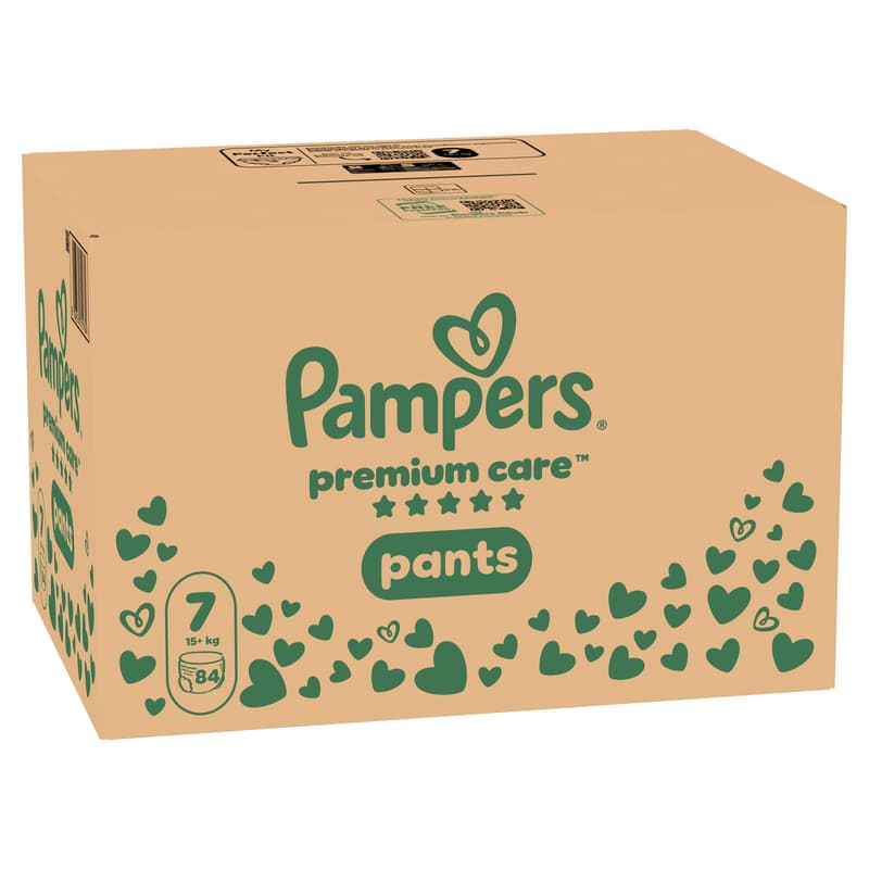 Pampers Premium Care Pants Bugyipelenka, Havi Pelenkacsomag, Méret: 7 (15+ kg) 84 db