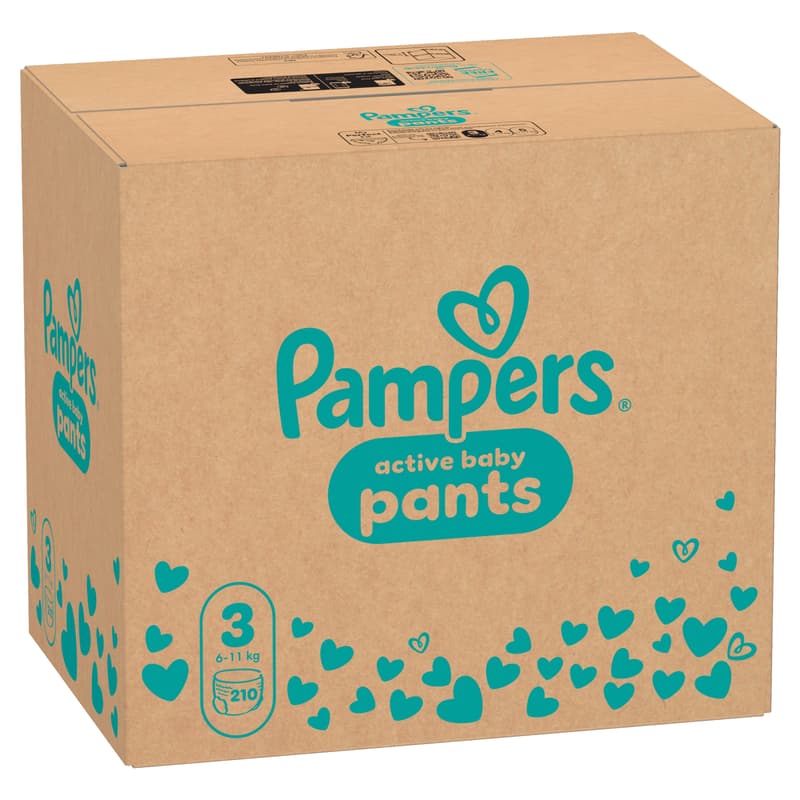 Pampers Active Baby Pants Bugyipelenka, Havi Pelenkacsomag, Méret: 3 (6-11 kg) 210 db