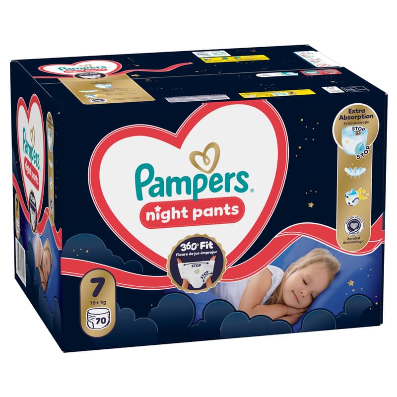 Pampers Night Pants Éjszakai Bugyipelenka, Havi Pelenkacsomag, Méret: 7 (15+ kg) 70 db