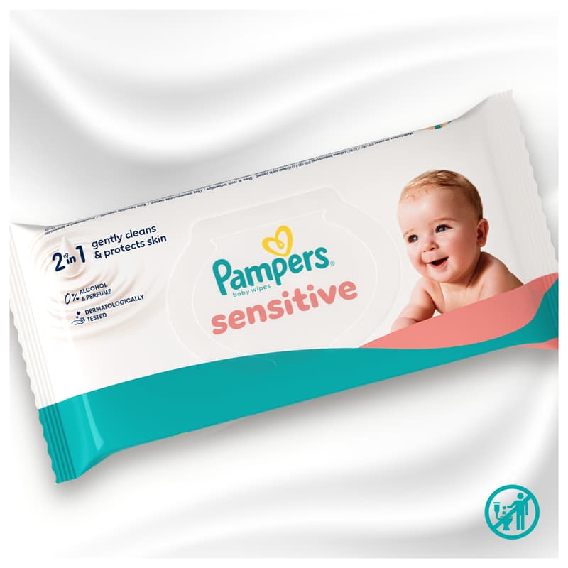 Pampers Sensitive Baby Nedves Törlőkendő, 52 db