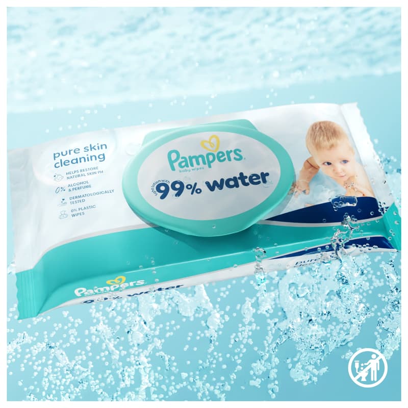 Pampers 99% Water Baby Nedves Törlőkendő, 18x60 db, 1080 db