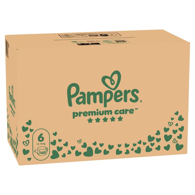 Pampers Premium Care Pelenka, Havi Pelenkacsomag, Méret: 6 (13-18 kg) 140 db