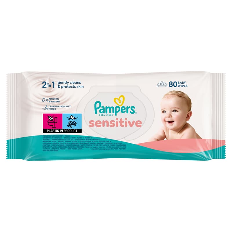 Pampers Sensitive Baby Nedves Törlőkendő, 80 db