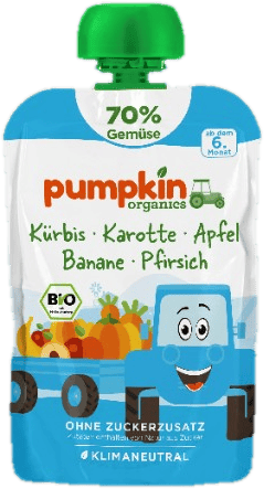 Pumpkin Organics Organic Pumpkin, Carrot, Apple, Banana, Peach Purée 6 months+ (70%)