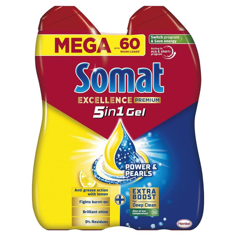 Somat Excellence 5in1 Lemon Duo Gel 2x540ml