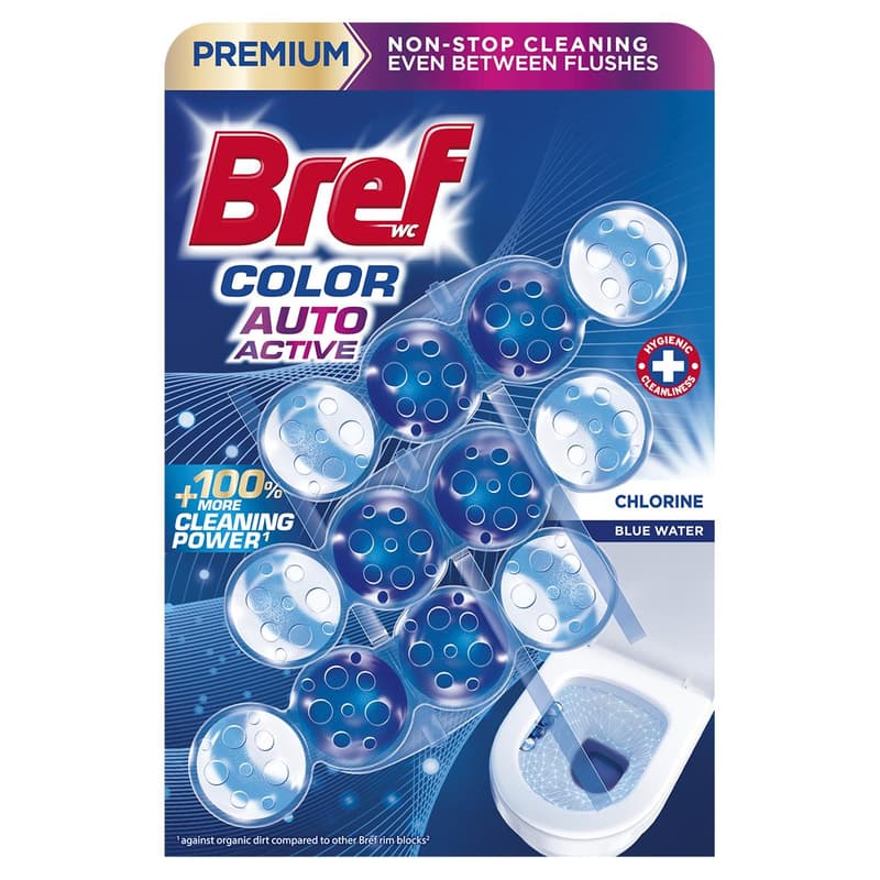 Bref Color Auto Active Toilet Rim Block Cleaner 3x50g