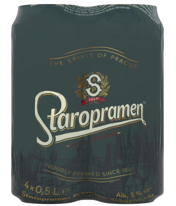 Staropramen doboz 0,5l x 4 shrink