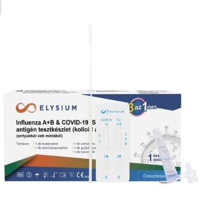 Elysium 3az1-ben SARS-CoV2/influ.A+B Ag kombinált gyorsteszt 1 db