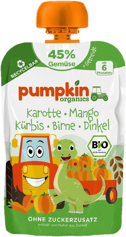 Pumpkin Organics Organic Carrot Mango Pumpkin Pear with Spelt 6 months+ (45%)