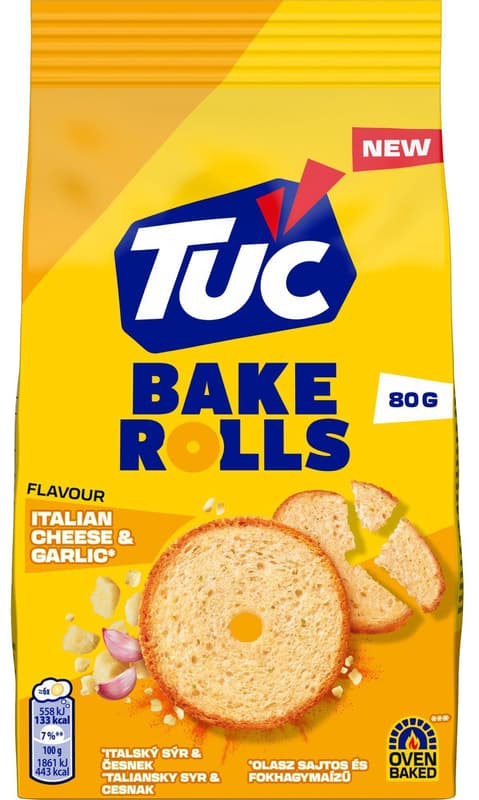 TUC Bake Rolls Italian Cheese & Garlic 80 g