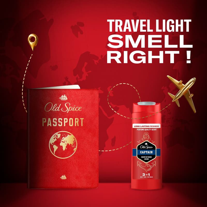 Old Spice Captain 3 az 1-ben Tusfürdő és Sampon, 90 ml
