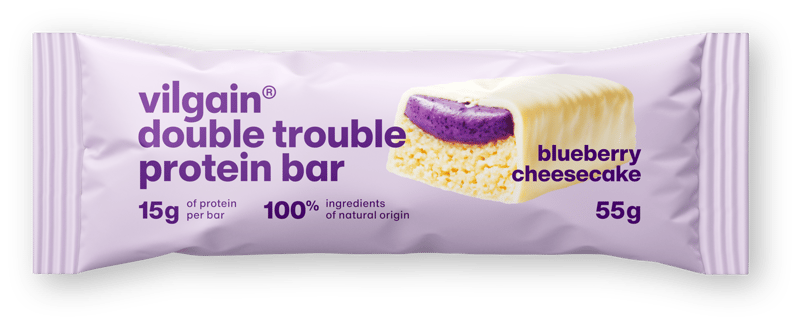 Vilgain Double Trouble Protein Bar Blueberry Cheesecake