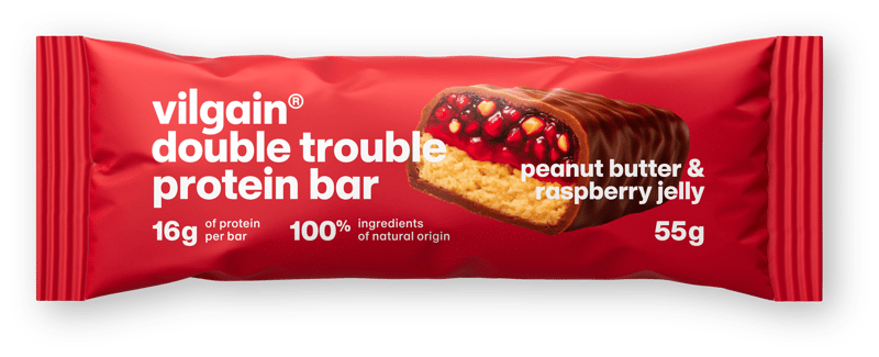Vilgain Double Trouble Protein Bar Peanut Butter and Raspberry Jam