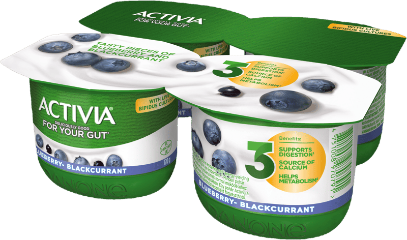 Danone Activia áfonyás-feketeribizlis élőflórás joghurt (4x120g)