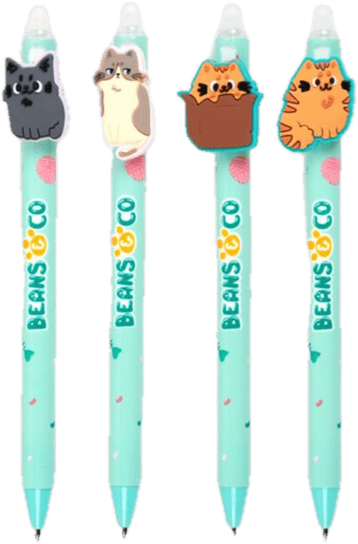 Beans & Co Cat Erasable Pen with PVC Topper