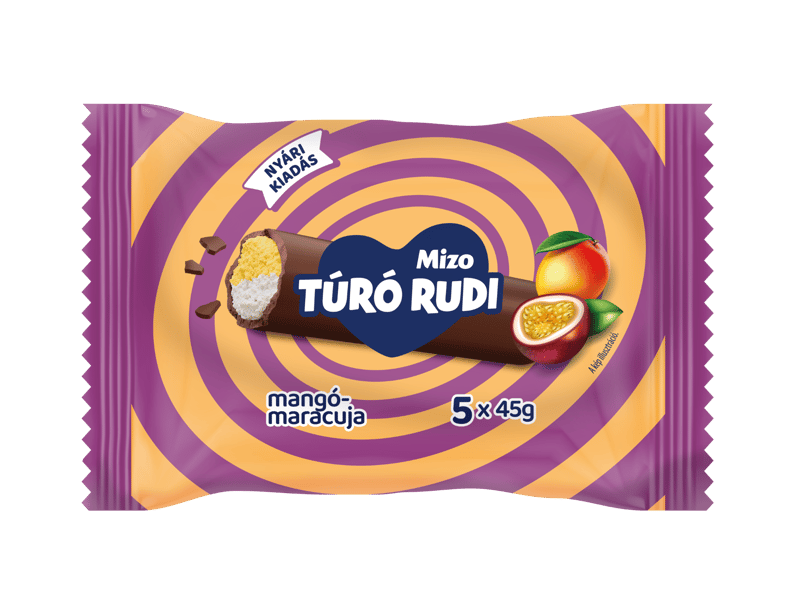 Mizo Túró Rudi, mangó-maracuja, étcsokoládés (5x45 g)