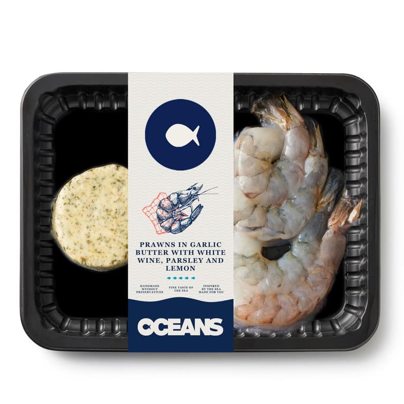 OCEANS Prawns in garlic butter with white wine, parsley and lemon