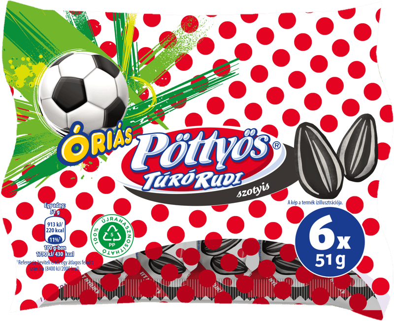 Pöttyös TR Roasted & Salted Sunflower Seeds 6×51 g