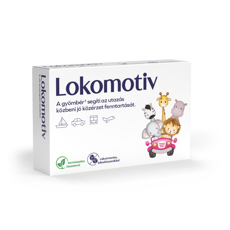 Lokomotiv gyömbért tartalmazó, cukormentes étrend-kiegészítő szopogató tabletta 6 db