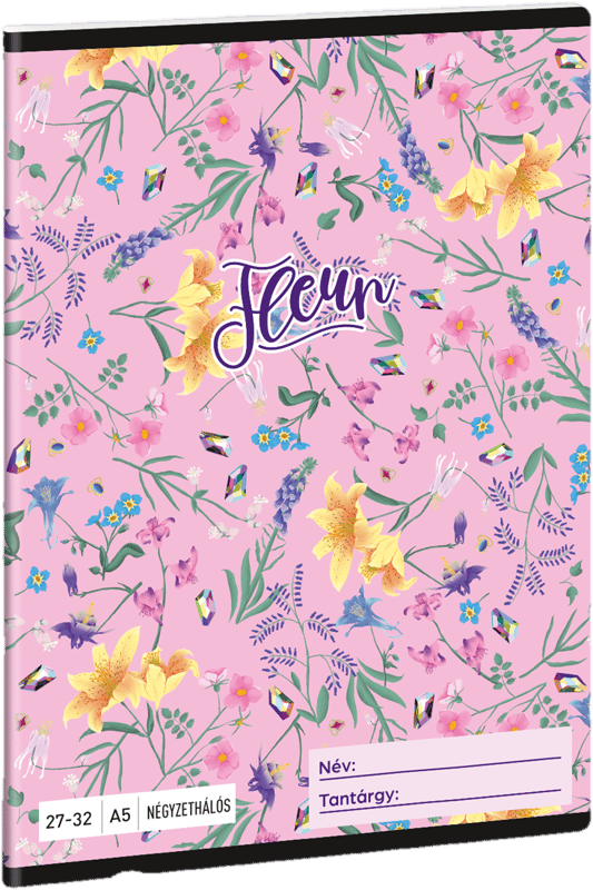 Ars Una 2732, négyzethálós A/5 Füzet Fleur  (5366)