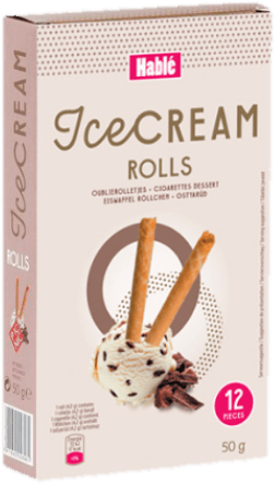 Hablé decorative wafer sticks for ice cream and cream desserts 12 pcs