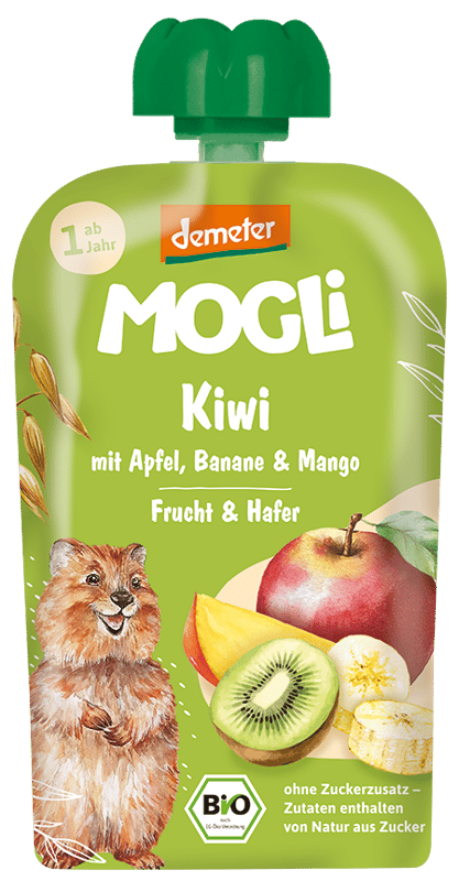 Mogli bio Quetschie kiwi banán alma mangó zab püré 100g