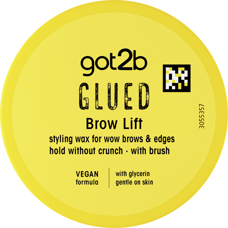 got2b Glued Brow Lift 12 g, Hair Styling Wax for Brows & Edges, Clear Eyebrow Wax for Long-Lasting Looks, Hold and Definition without Crunch, with Brush, Gentle on Skin, For all Hair Types, Vegan Formula*