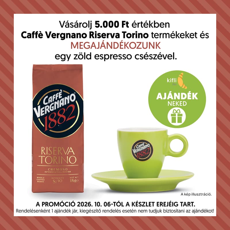 Caffe Vergnano Riserva Torino Cremoso közepes pörkölésű szemes kávé