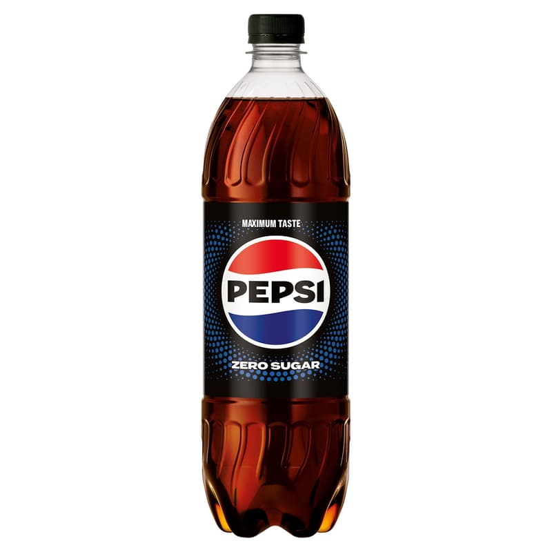 Pepsi Max cola-flavored energy-free carbonated soft drink with sweeteners