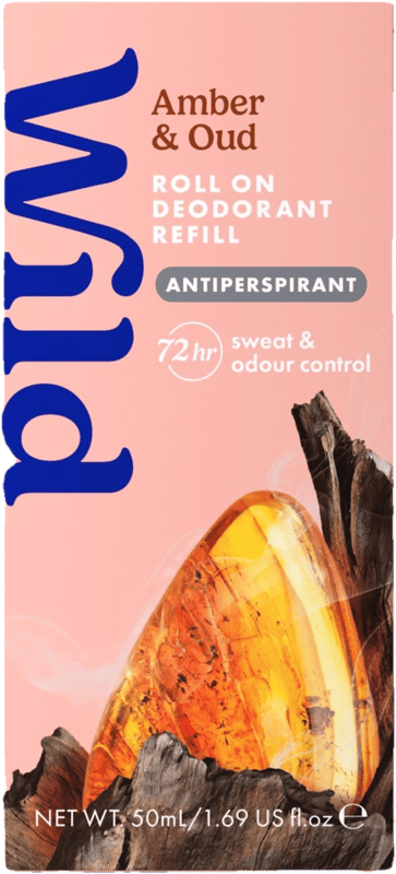 WILD Izzadásgátló roll-on utántöltő Borostyán - Oud illattal