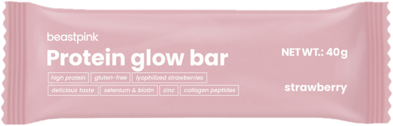 GlowBar fehérjeszelet - BeastPink - Eper