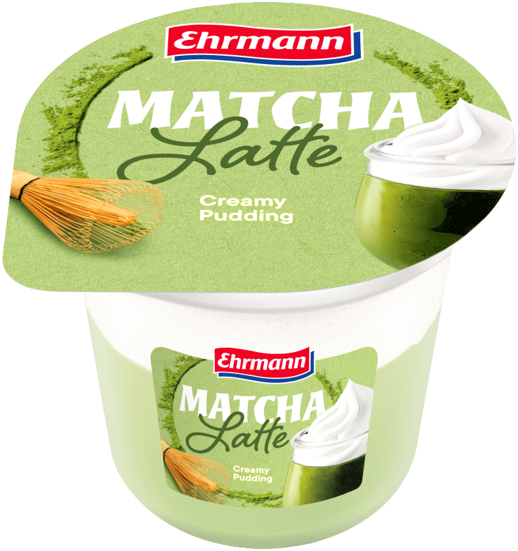 Ehrmann Matcha Latte puding tejszínhabbal