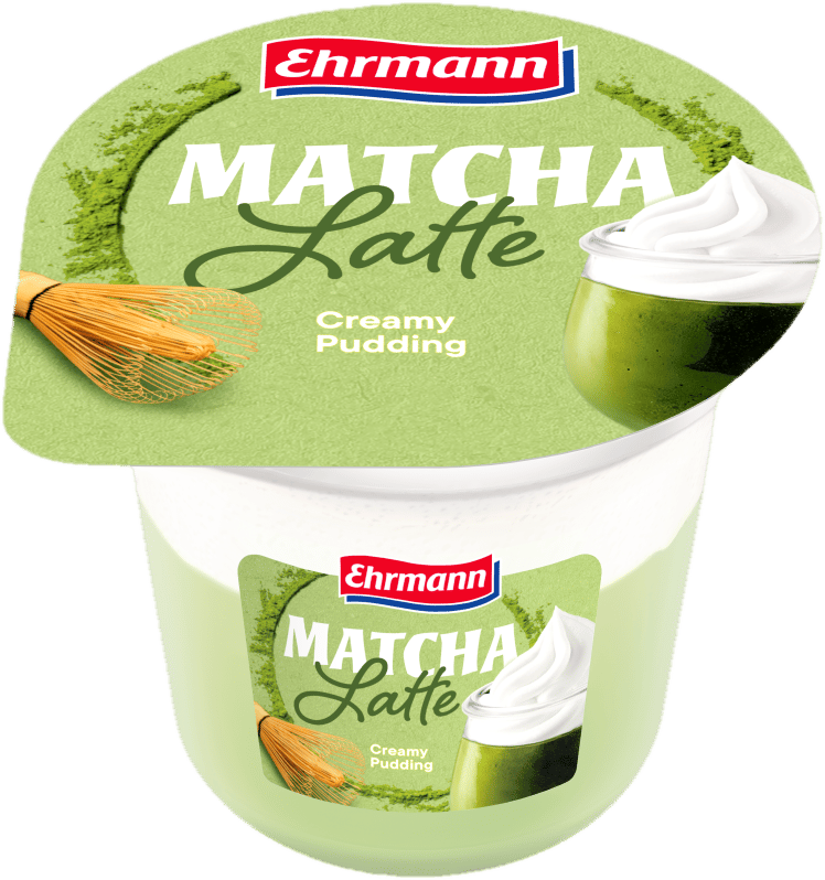 Ehrmann Matcha Latte puding tejszínhabbal