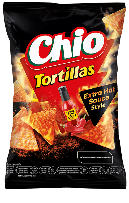 Chio Tortilla Extra Hot Sauce Style