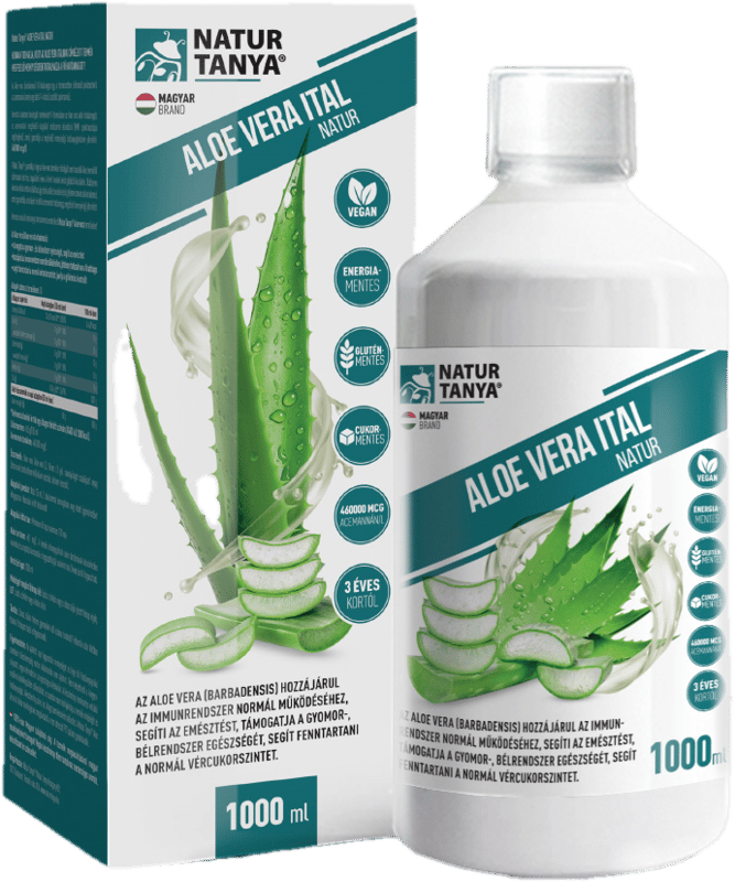 Natur Tanya® Aloe Vera Ital Natur, igazolt acemannánnal 1000 ml