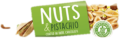 Nuts & Pistachio coated in dark chocolate 35 g
