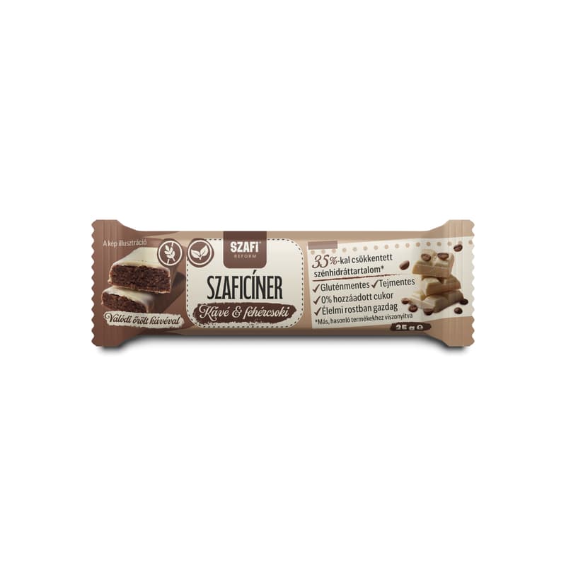 Szafi Reform Szaficíner – Coffee & White Chocolate Bar 25g (Gluten-Free)