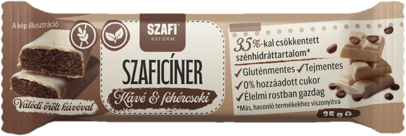 Szafi Reform Szaficíner – Coffee & White Chocolate Bar 25g (Gluten-Free)