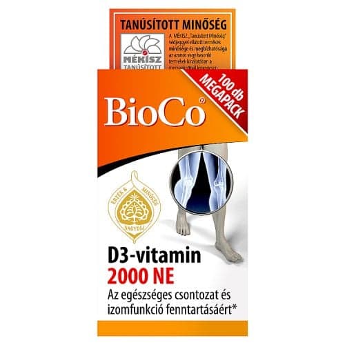BioCo D3-vitamin 2000 NE étrend-kiegészítő Megapack tabletta 100 db