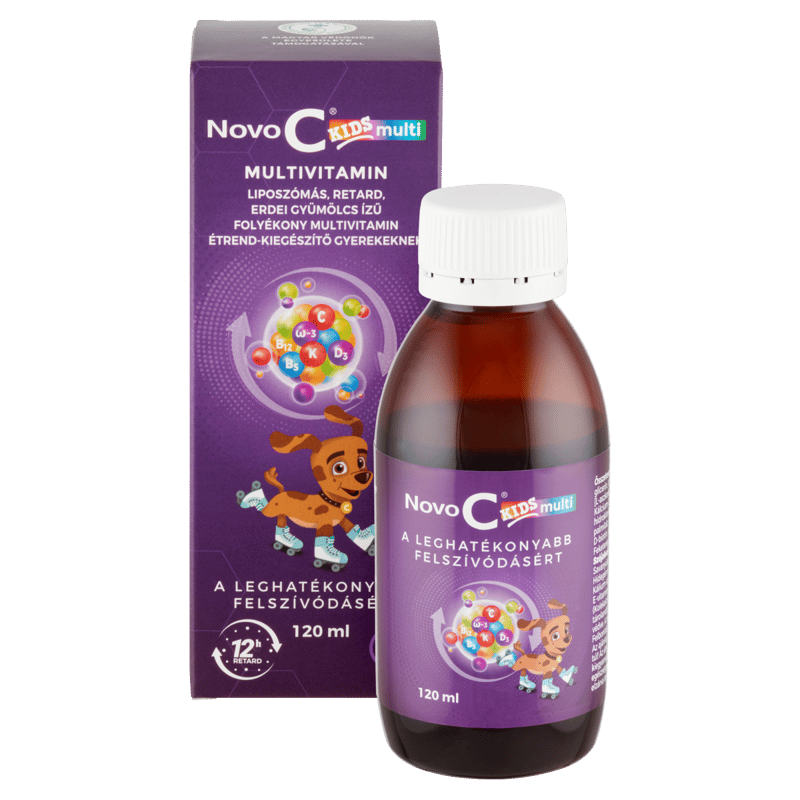 Novo C Kids Multivitamin liposzómás folyadék erdei gyümölcsös ízben 120ml