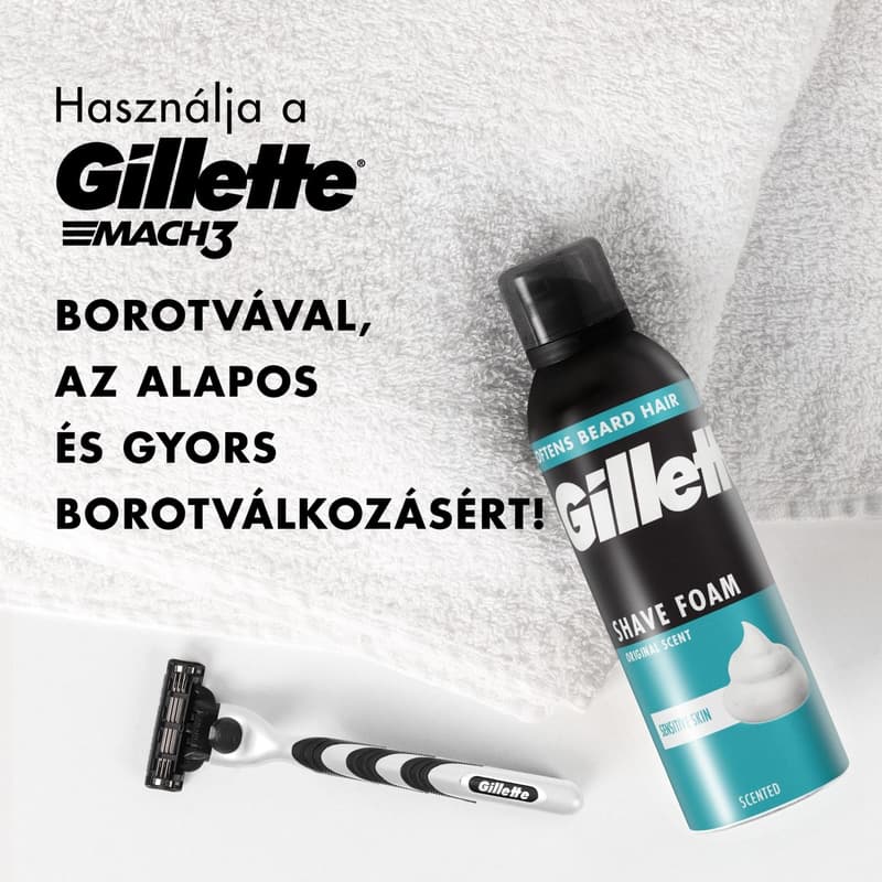 Gillette Classic Sensitive Shaving Foam, 400 ml