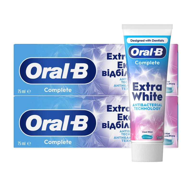 Oral-B Complete Extra White Toothpaste, 2x75 ml