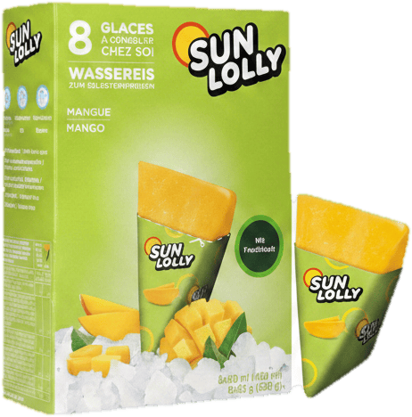 Sun Lolly ice cream for home consumption, mango flavor
