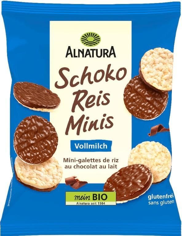 Mini rice waffles milk chocolate