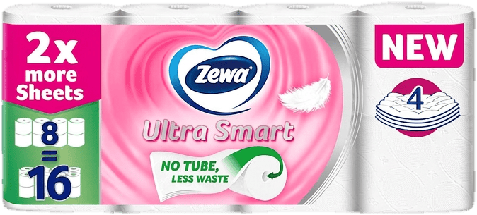 Zewa Ultra Smart 4 rétegű Coreless toalettpapír 8 tekercs