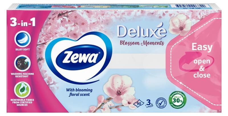 Zewa Deluxe 3 rétegű papír zsebkendő Blossom Moments