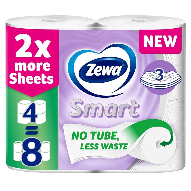Zewa Smart 3 rétegű Coreless toalettpapír 4 tekercs