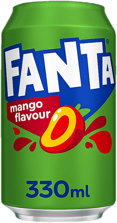 Fanta Mango UK carbonated soft drink 330ml DRS