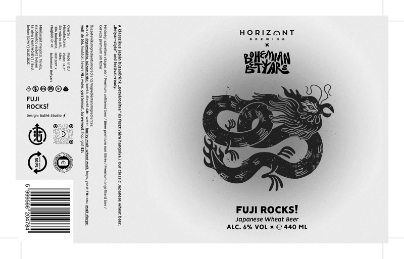 Horizont Brewing x Bohemian Betyars - Fuji Rocks! - Búzasör japán komlóval 6%