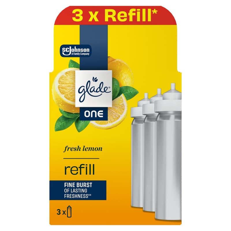 Glade ONE - Fresh Lemon, koncentrált légfrissítő aeroszol utántöltő 2+1